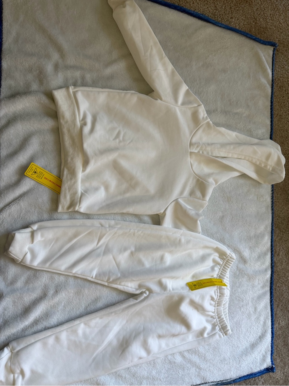 SHEIN White Crewneck Hoodie Sweatshirt Set